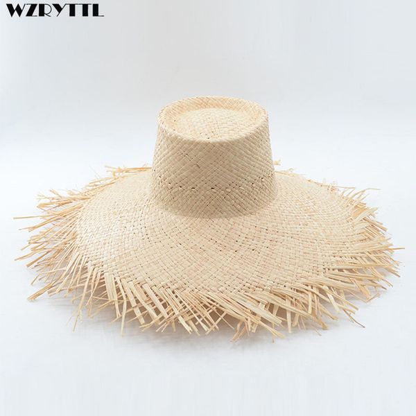 2021 new fashion women's summer hat wide brim raffia in fringed plain sun straw ladies flat seaside beach hats derby zll5, Blue;gray
2021 new fashion women's summer hat wide brim raffia in fringed plain sun straw ladies flat seaside beach hats derby zll5, Blue;gray