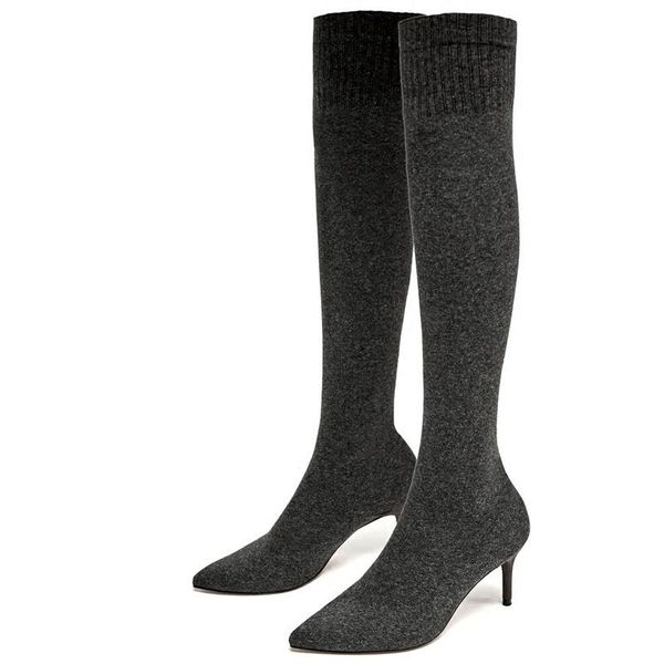 boots style korean sock shoes women winter pointed high heels knitting elastic thin stretch over-the-knee botas mujer, Black
boots style korean sock shoes women winter pointed high heels knitting elastic thin stretch over-the-knee botas mujer, Black
