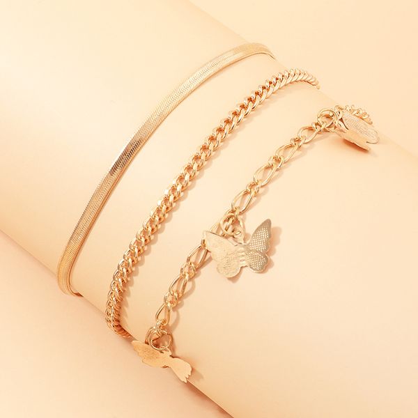 ornament simple snake chain chain versatile alloy butterfly pendant anklet accessories, Red;blue
ornament simple snake chain chain versatile alloy butterfly pendant anklet accessories, Red;blue