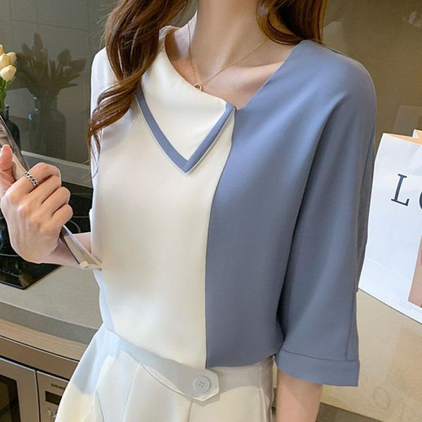 women's blouses & shirts blusas mujer de moda 2021 loose chiffon shirt and skew collar short sleeve solid elegantes female 2101, White
women's blouses & shirts blusas mujer de moda 2021 loose chiffon shirt and skew collar short sleeve solid elegantes female 2101, White
