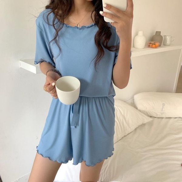 women's tracksuits 2021 cool summer rayon pyjamas pak o-neck solid sweet short and breathing girly style, Gray
women's tracksuits 2021 cool summer rayon pyjamas pak o-neck solid sweet short and breathing girly style, Gray