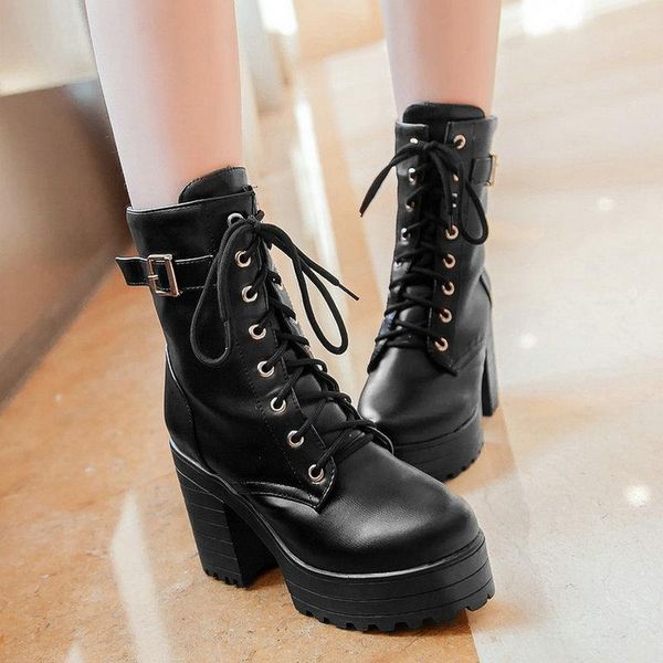 boots 2021 fashion women comfy platform square high heels lace-up zipper belt buckle lady shoes autumn winter ankle, Black
boots 2021 fashion women comfy platform square high heels lace-up zipper belt buckle lady shoes autumn winter ankle, Black
