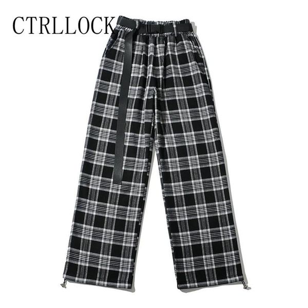 women's pants & capris ctrllock vintage loose retro plaid women casual belt elastic drawstring cargo slim for female, Black;white
women's pants & capris ctrllock vintage loose retro plaid women casual belt elastic drawstring cargo slim for female, Black;white
