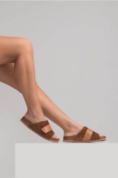 slippers women tan suede leather slipper, Black
slippers women tan suede leather slipper, Black