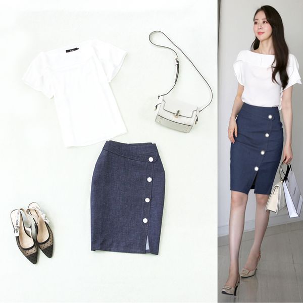 female two-piece summer suit white chiffon cleavage shirt + denim hip bag pencil skirt 0l set 2 piece rnms
female two-piece summer suit white chiffon cleavage shirt + denim hip bag pencil skirt 0l set 2 piece rnms
