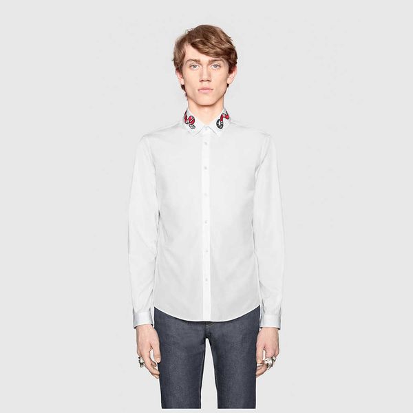 new fashion spring autumn embroidery collar coral snake mens shirts long sleeve slim fit casual cool business social shirt for male, White;black
new fashion spring autumn embroidery collar coral snake mens shirts long sleeve slim fit casual cool business social shirt for male, White;black