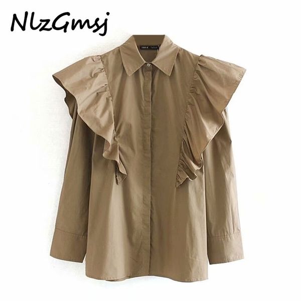 women fashion ruffled loose blouses vintage long sleeve button-up female shirts blusas chic 210628, White
women fashion ruffled loose blouses vintage long sleeve button-up female shirts blusas chic 210628, White