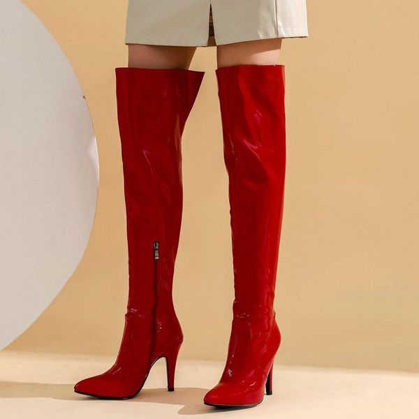boots black red patent leather winter over the knee women thin high heel long fashion zipper pointed toe lady
boots black red patent leather winter over the knee women thin high heel long fashion zipper pointed toe lady