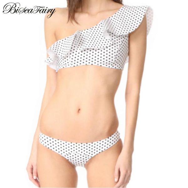 women's swimwear biseafairy 2021 bikini dot womenswimsuit ruffle brazilian set bandage halter beach wear bathing suits, White;black
women's swimwear biseafairy 2021 bikini dot womenswimsuit ruffle brazilian set bandage halter beach wear bathing suits, White;black