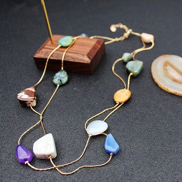 pendant necklaces fashion natural stone long necklace for women geometric drop chocker charms irregular jewelry gifts, Silver
pendant necklaces fashion natural stone long necklace for women geometric drop chocker charms irregular jewelry gifts, Silver