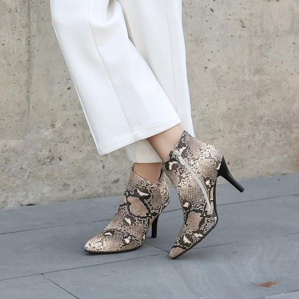 boots print snake pu women ankle 2021 autumn winter zip pointed toe footwear thin high heels female boot 32-48, Black
boots print snake pu women ankle 2021 autumn winter zip pointed toe footwear thin high heels female boot 32-48, Black