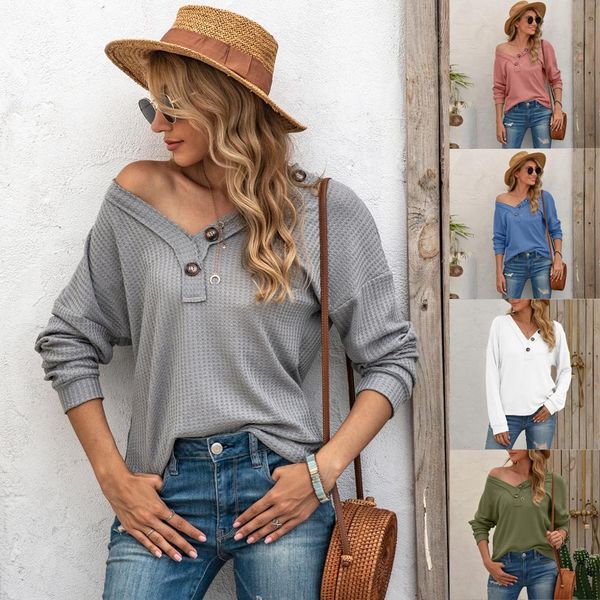 2021 spring and autumn women's style simple solid color long sleeve v-neck casual large size sweater comfortable hoodie buttons 1czt, White;black
2021 spring and autumn women's style simple solid color long sleeve v-neck casual large size sweater comfortable hoodie buttons 1czt, White;black