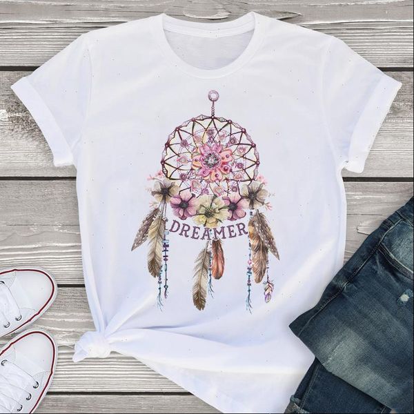 women graphic vintage dream feather short sleeve fashion summer lady womens clothing t shirt tees female t shirt, White
women graphic vintage dream feather short sleeve fashion summer lady womens clothing t shirt tees female t shirt, White