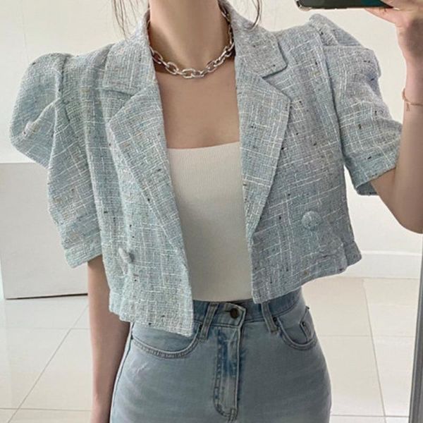 women's jackets korea chic retro summer short sleeve lapel tweed jacket straight puff cardigan coat crop fashion wild, Black;brown
women's jackets korea chic retro summer short sleeve lapel tweed jacket straight puff cardigan coat crop fashion wild, Black;brown