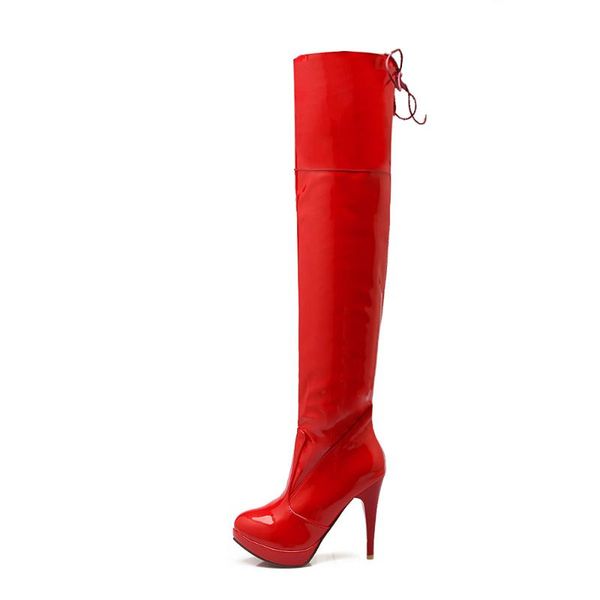 boots winter pu round head side zipper waterproof platform high heel knee-high, Black
boots winter pu round head side zipper waterproof platform high heel knee-high, Black