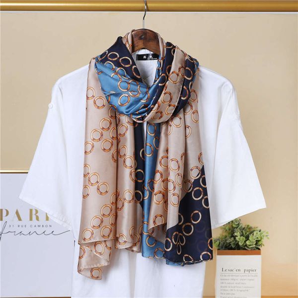 hangzhou silk women's spring and summer british versatile long air conditioning shawl with foreign fashion scarf, Blue;black
hangzhou silk women's spring and summer british versatile long air conditioning shawl with foreign fashion scarf, Blue;black
