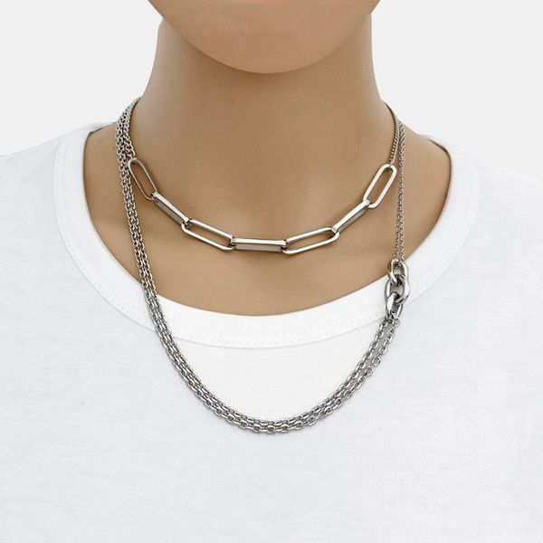 chains minimalist necklace cold wind men and women hip hop couple titanium steel sweater chain trendy jewelry, Silver
chains minimalist necklace cold wind men and women hip hop couple titanium steel sweater chain trendy jewelry, Silver
