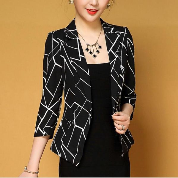 women long sleeve one button female blazer black white coat fashion new spring autumn blazers and jackets lady office work wear, White;black
women long sleeve one button female blazer black white coat fashion new spring autumn blazers and jackets lady office work wear, White;black