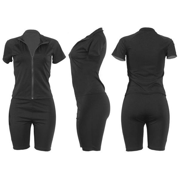 zipper up womens set short sleeve and knee length pants set suit solid two pieces sets outfits tracksuit, White
zipper up womens set short sleeve and knee length pants set suit solid two pieces sets outfits tracksuit, White