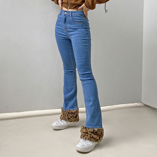 leopard fur trim patchwork pants for women y2k aesthetic female jeans pants streetwear modis skinny trousers, Black;white
leopard fur trim patchwork pants for women y2k aesthetic female jeans pants streetwear modis skinny trousers, Black;white