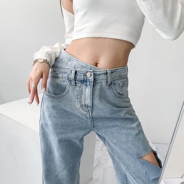 women's jeans 2021 summer pants women high waist ripped loose thin korean fashion straight-leg female washed same trousers for, Blue
women's jeans 2021 summer pants women high waist ripped loose thin korean fashion straight-leg female washed same trousers for, Blue
