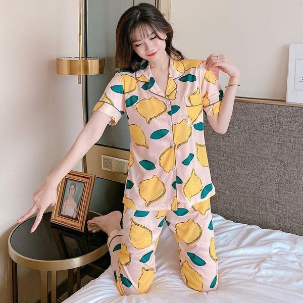summer short sleeve women pajamas set pajama bottoms cardigan lapel pajama 2piece suit large size home wear casual print pyjamas, Black;red
summer short sleeve women pajamas set pajama bottoms cardigan lapel pajama 2piece suit large size home wear casual print pyjamas, Black;red
