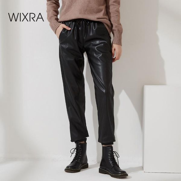 women's pants & capris wixra womens harem drawstring pu casual high waist black basic pockets trousers 2021 autumn winter, Black;white
women's pants & capris wixra womens harem drawstring pu casual high waist black basic pockets trousers 2021 autumn winter, Black;white