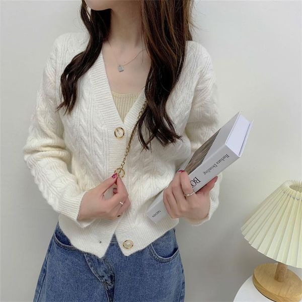 women's knits & tees autumn spring fashion women loose knitting cardigan sweater casual long sleeve all-match knitted female mujer femm, White
women's knits & tees autumn spring fashion women loose knitting cardigan sweater casual long sleeve all-match knitted female mujer femm, White