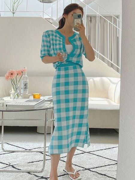 two piece dress zawfl - 2-piece women's knitted sweter with row of buttons, + side skirt, two-piece plid suit, White
two piece dress zawfl - 2-piece women's knitted sweter with row of buttons, + side skirt, two-piece plid suit, White