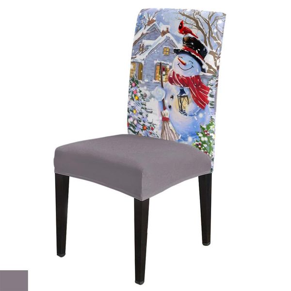chair covers christmas snowman gift stretch cover kitchen dinning seat spandex