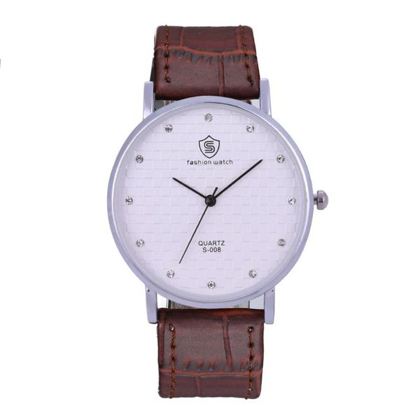 wristwatches leisure fashion business men's belt watch quartz style, Slivery;brown 
wristwatches leisure fashion business men's belt watch quartz style, Slivery;brown