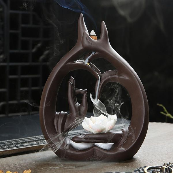 smoke waterfall backflow incense burner creative lotus stick incense holder portable ceramic buddha's-hand censer home decor
smoke waterfall backflow incense burner creative lotus stick incense holder portable ceramic buddha's-hand censer home decor
