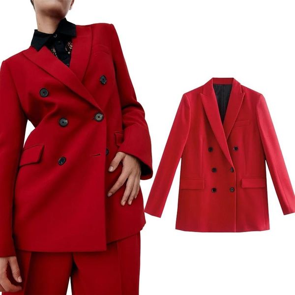 women's suits & blazers fashion women ol elegant full and jackets 2021 autumn double breasted notched collar coat casual, White;black
women's suits & blazers fashion women ol elegant full and jackets 2021 autumn double breasted notched collar coat casual, White;black