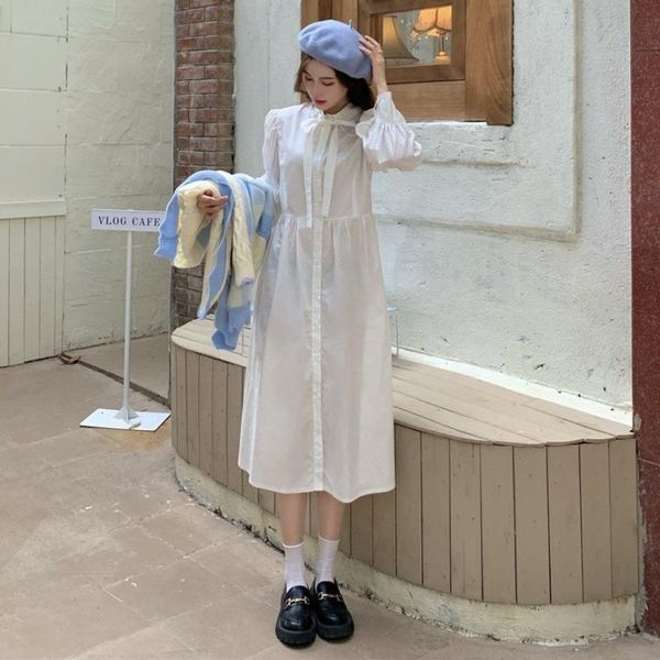casual dresses bow bubble long sleeve waist closing dress early autumn fashion women's 2021 french white shirt, Black;gray
casual dresses bow bubble long sleeve waist closing dress early autumn fashion women's 2021 french white shirt, Black;gray