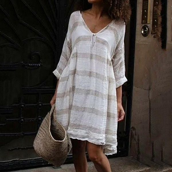 casual dresses 2021 womens striped long sleeve baggy mini dress ladies summer v neck s-5xl multicolor, Black;gray
casual dresses 2021 womens striped long sleeve baggy mini dress ladies summer v neck s-5xl multicolor, Black;gray