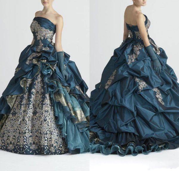 teal blue vintage wedding dresses with gloves appliques tiered skirts lace-up corset ball gowns ruffle noble bridal wedding dress stella de, White
teal blue vintage wedding dresses with gloves appliques tiered skirts lace-up corset ball gowns ruffle noble bridal wedding dress stella de, White
