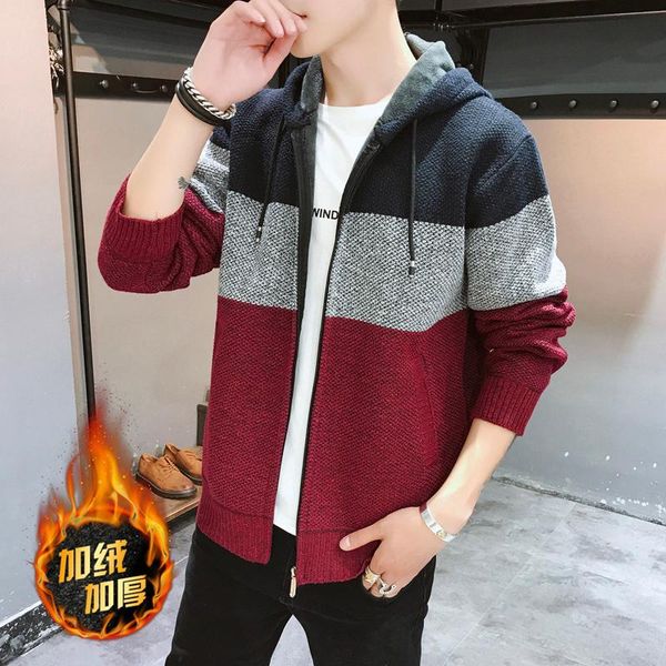 spring and autumn men's coat fashion casual hooded sweater men's plush thickened youth cardigan, White;black
spring and autumn men's coat fashion casual hooded sweater men's plush thickened youth cardigan, White;black