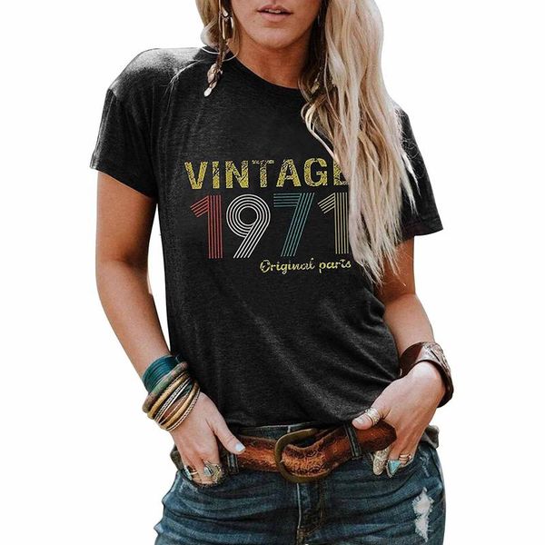 women's t-shirt summer t shirt 50th birthday gift for women 1971 vintage original parts tee cute woman clothing streetwear 2021, White
women's t-shirt summer t shirt 50th birthday gift for women 1971 vintage original parts tee cute woman clothing streetwear 2021, White