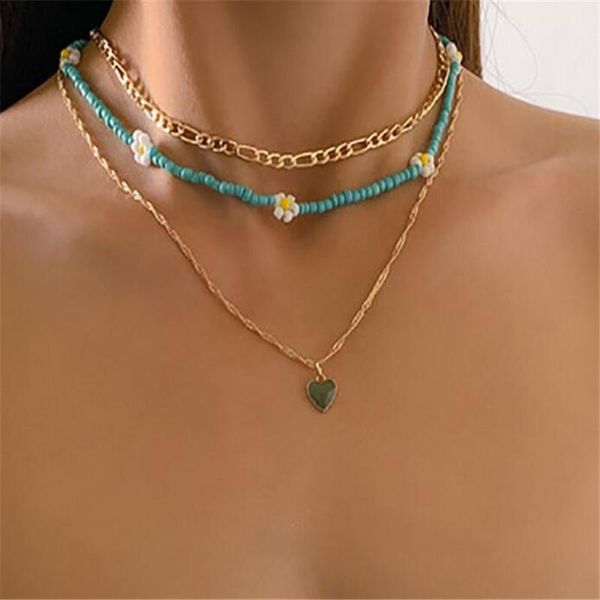 pendant necklaces retro hollow out chain resin heart-shaped necklace simple small daisy bead clavicle ethnic jewelry gifts, Silver
pendant necklaces retro hollow out chain resin heart-shaped necklace simple small daisy bead clavicle ethnic jewelry gifts, Silver