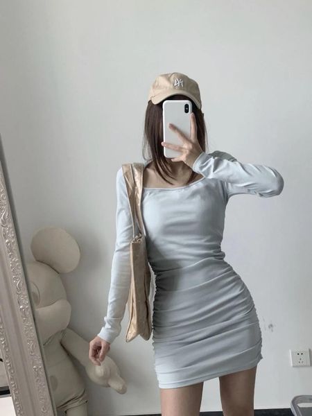 casual dresses women sukienka autumn mini dress square collar full sleeve pleated solid kpop clothing bodycon vestido, Black;gray
casual dresses women sukienka autumn mini dress square collar full sleeve pleated solid kpop clothing bodycon vestido, Black;gray