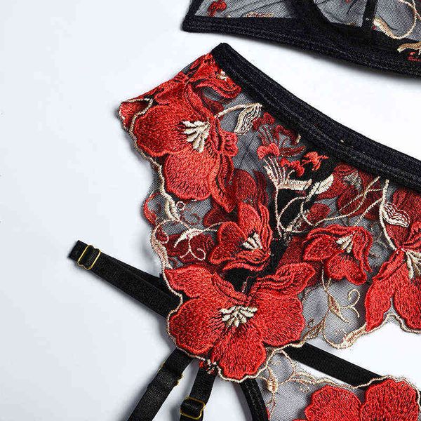 nxy setaduloty flower embroidery women' lingerie underwire bra thin transparent underwear thong garter belt three-piece set 1128, Red;black
nxy setaduloty flower embroidery women' lingerie underwire bra thin transparent underwear thong garter belt three-piece set 1128, Red;black