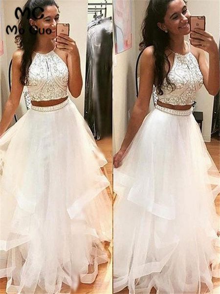 party dresses elegant two pieces gown puffy evening with beaded crystals prom for teens sweep train tulle, White;black
party dresses elegant two pieces gown puffy evening with beaded crystals prom for teens sweep train tulle, White;black
