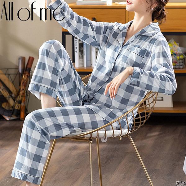 long sleeve pajamas set women's lingerie turn-down collar homewear female pyjamas plaid fashion pijamas sleepwear suits 2pcs/set 210305, Black;red
long sleeve pajamas set women's lingerie turn-down collar homewear female pyjamas plaid fashion pijamas sleepwear suits 2pcs/set 210305, Black;red