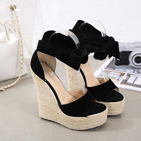 35~43 women wedge sandals female platform bohemia high heel sandals fashion ankle strap open toe ladies shoes, Black
35~43 women wedge sandals female platform bohemia high heel sandals fashion ankle strap open toe ladies shoes, Black