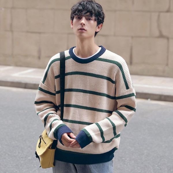men's sweaters r8603 winter men knit sweater fleece thicken casual cool youth streetwear classic striped loose handsome knitwear y2k pu, White;black
men's sweaters r8603 winter men knit sweater fleece thicken casual cool youth streetwear classic striped loose handsome knitwear y2k pu, White;black