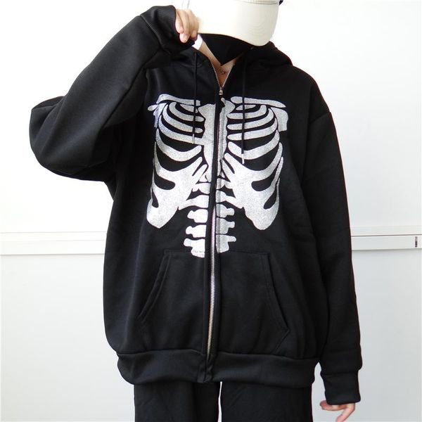 women's jackets punk style y2k gothic skull print autumn hoodie women harajuku zip up long sleeve oversized coat streetwear female jeck, Black;brown
women's jackets punk style y2k gothic skull print autumn hoodie women harajuku zip up long sleeve oversized coat streetwear female jeck, Black;brown