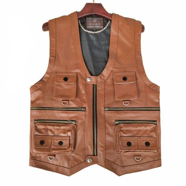 men's vests 2021 multi pocket vest men black pography genuine leather motorcycle biker waistcoat male autumn sleeveless jacket, Black;white
men's vests 2021 multi pocket vest men black pography genuine leather motorcycle biker waistcoat male autumn sleeveless jacket, Black;white