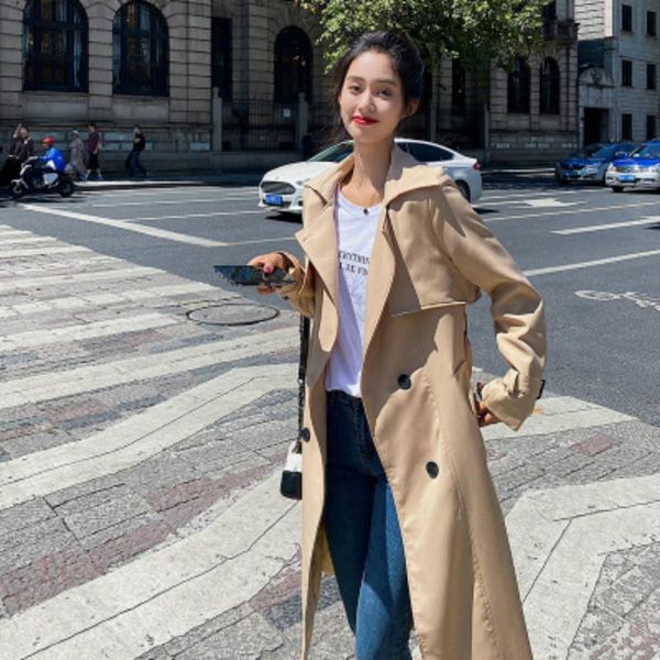 women's trench coats 2021 autumn winter women jacket long warm turn-down collar female windbreaker sleeve lady england style loose coat, Tan;black
women's trench coats 2021 autumn winter women jacket long warm turn-down collar female windbreaker sleeve lady england style loose coat, Tan;black