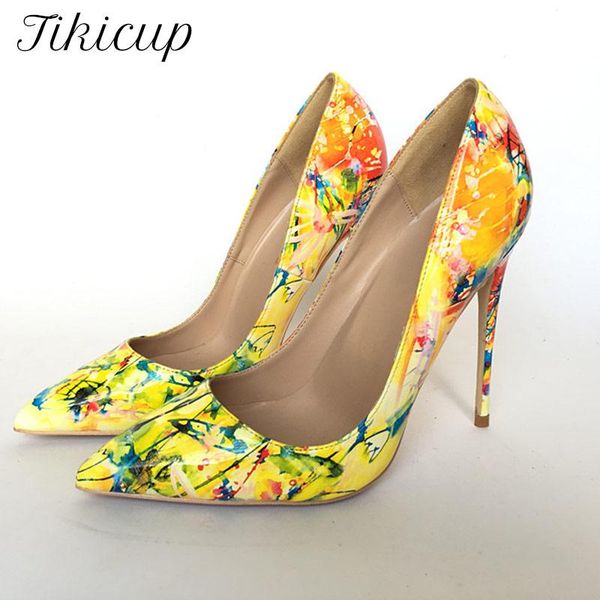 dress shoes tikicup yellow floral printed women patent pointed toe stiletto high heels slip on ladies formal pumps plus size, Black
dress shoes tikicup yellow floral printed women patent pointed toe stiletto high heels slip on ladies formal pumps plus size, Black