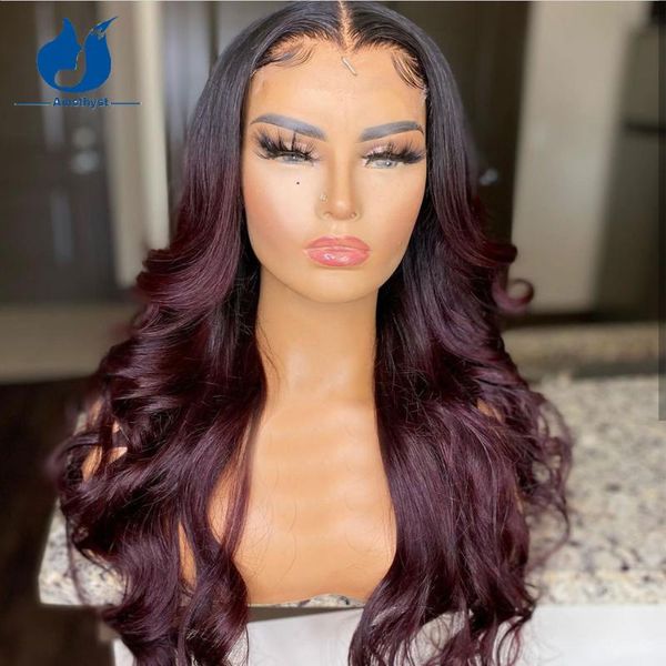 lace wigs amethyst 13x4 front human hair wig ombre dark burgundy brazilian remy soft wave preplucked bleached, Black;brown
lace wigs amethyst 13x4 front human hair wig ombre dark burgundy brazilian remy soft wave preplucked bleached, Black;brown